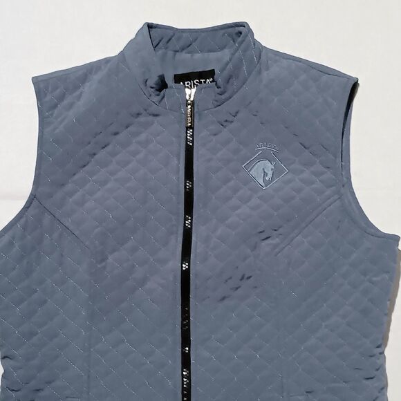 Arista Quilted Zip Up Vest-Medium-Equestrian-Pockets-Two Way Zip-Embroidered - Picture 2 of 9